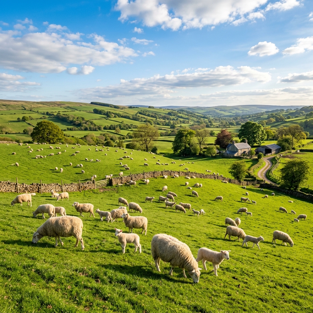Moutons en pâturage — élevage halal